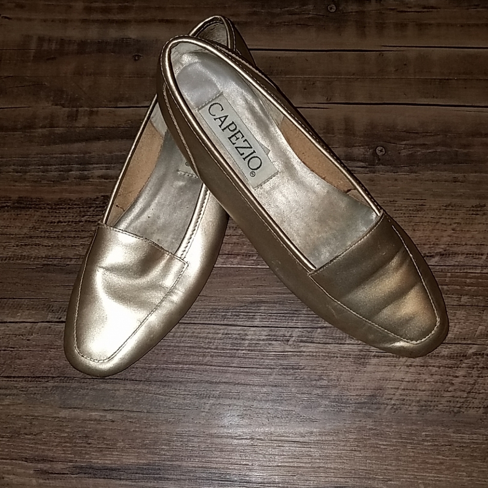 Capezio gold slide ons